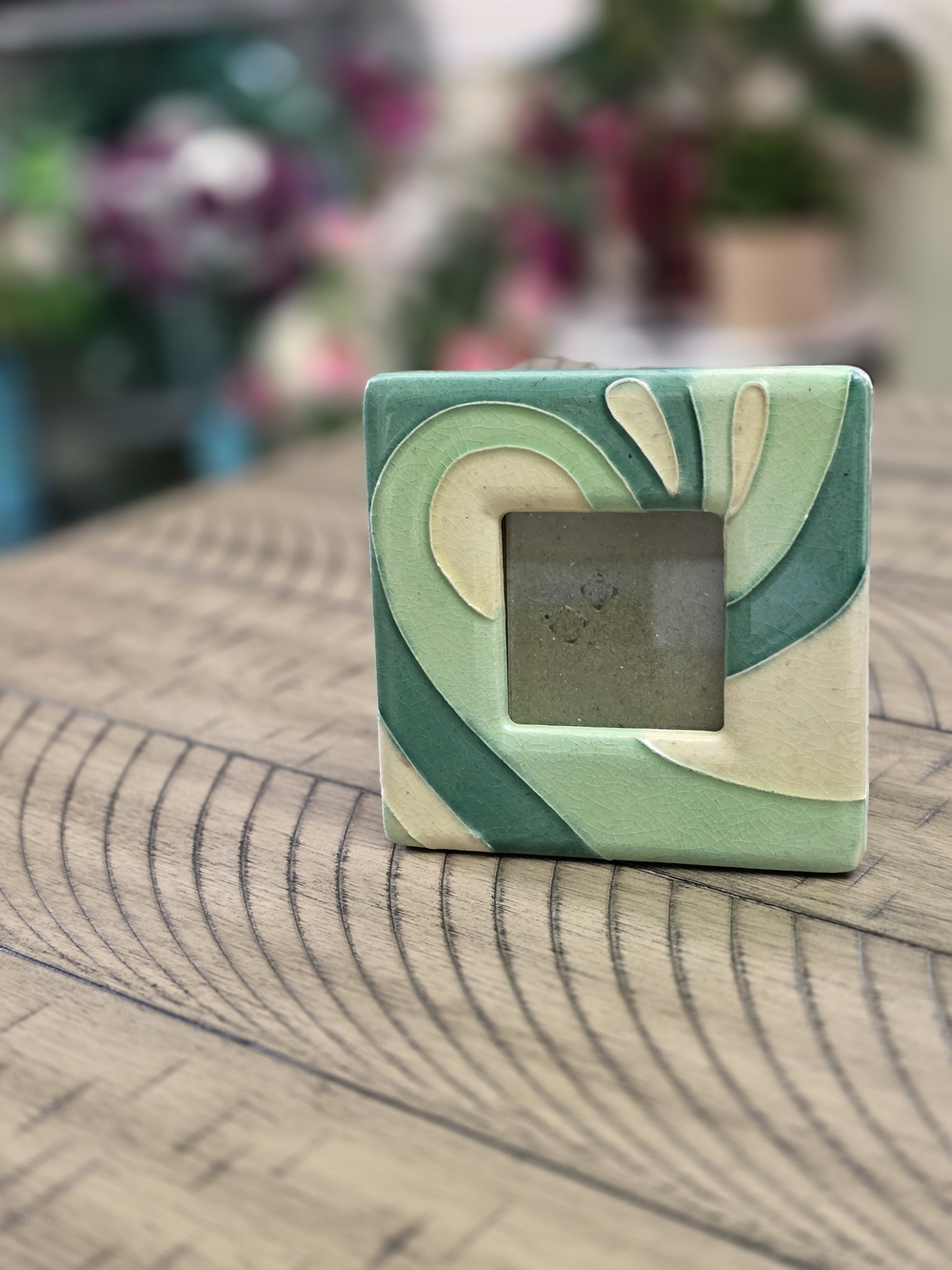 Green Ceramic Decorative Photo Frame - Home Accents